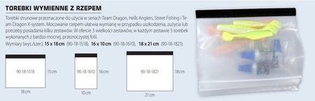 Torebki wymienne  z rzepem 15x18 cm 5 szt.    DRAGON CHR-90-18-1518