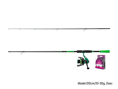 Zestaw spinningowy Delphin GreenSPIN 210cm/30g + 2T + 0,22mm Delphin (101002641)