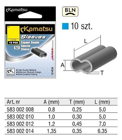 RURKA ZACISKOWA PODWÓJNA MIEDZIANA MICRO K-2195 1,2mm BLN OP.10SZT KAMATSU 583002012
