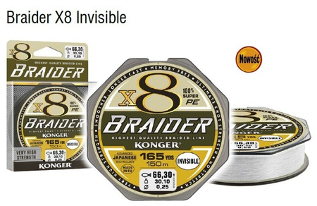 PLECIONKA BRAIDER X8 INVISIBLE 0,08/150 KONGER 250156008