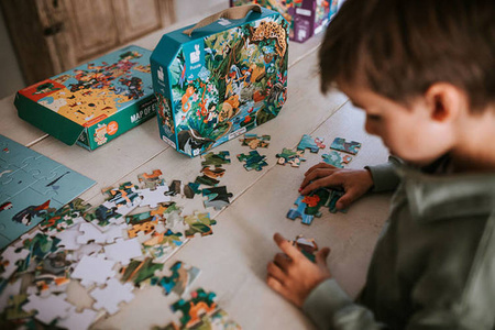 Puzzle w walizce Przygoda w kraju Inków 100 elementów 6+ Made in France, Janod