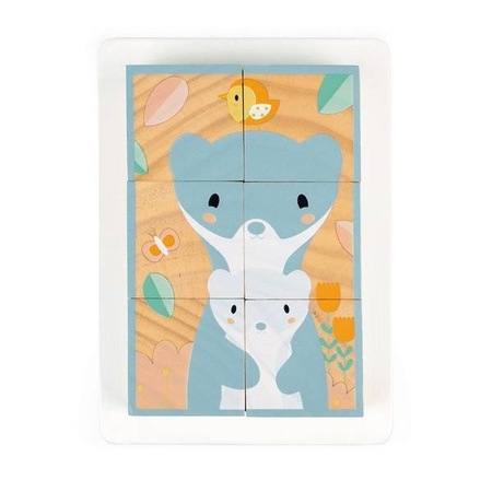 Klocki drewniane puzzle 6w1 Pure 6 elementów, Janod