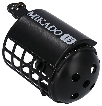 KOSZYCZEK BEZOŁOWIOWY ZANĘTOWY Z DENKIEM OKRĄGŁY (25x30) 15g - CZARNY - op.10szt. MIKADO AMKZ-07-15-B