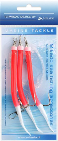 ZESTAW MORSKI - GUMMI MAKK RIG - hak 3x4/0 (RED) MIKADO LS-A210-04