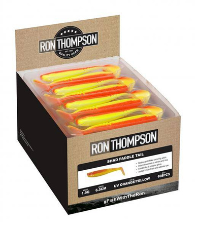 SHAD PADDLETAIL 6.5CM UV ORANGE/YELLOW 108PCS BULK (65425)