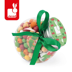 Zestaw do tworzenia biżuterii Drewniane koraliki Papużki nierozłączki, Janod