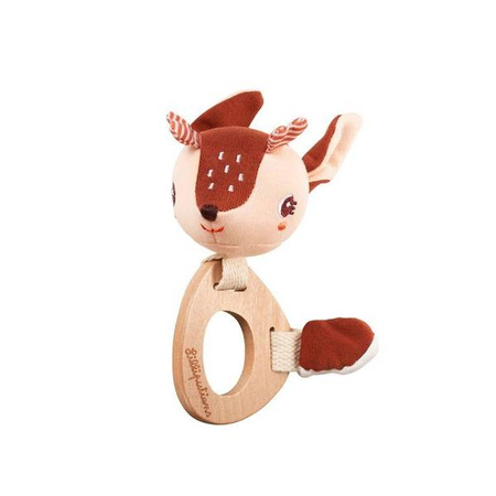 LILLIPUTIENS Grzechotka z drewnianym gryzakiem Sarenka Stella 3 m+ ECO
