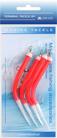 ZESTAW MORSKI - GUMMI MAKK RIG - hak 4x2/0 (RED) MIKADO LS-A200-04