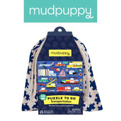 Mudpuppy Puzzle podróżne w woreczku Transport 36 elementów 3+