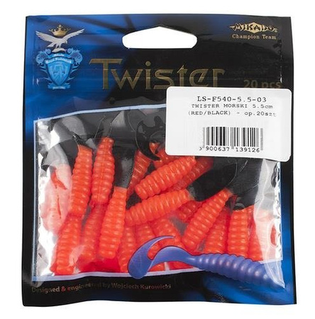 TWISTER MORSKI, NA MORZE 7.5cm (RED/BLACK) - op.5szt. MIKADO LS-G540-7.5-03