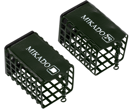 KOSZYCZEK - KWADRATOWY Z DENKIEM -25g - (30x30x55mm) - CIEMNO OLIWKOWY - op.2szt AMKZ-09-25-CO MIKADO