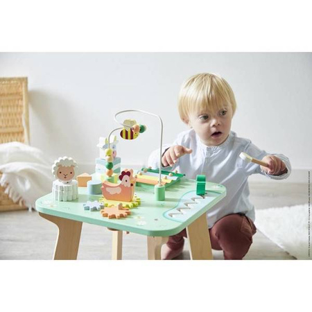 Wielofunkcyjny stolik edukacyjny drewniany Łąka 12 m+, Janod