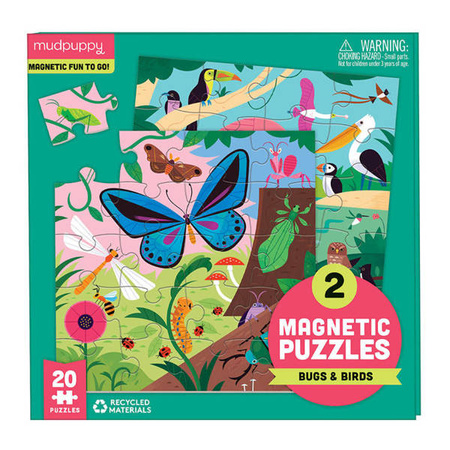 Mudpuppy Puzzle magnetyczne 2w1 Robaki i ptaki 20 elementów 4+