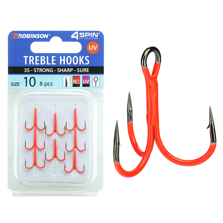 Kotwica 4SPIN Titanium 3S UV FLUO RED rozm. 10 (8 szt) Robinson 03-P-3SC-10