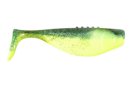 GUMA RIPPER Fatty PRO - YELLOW CANDY 4"/10cm 3szt CHARTREUSE/CLEAR SMKD blue/silver/black DRAGON CHE-FT40D-30-890