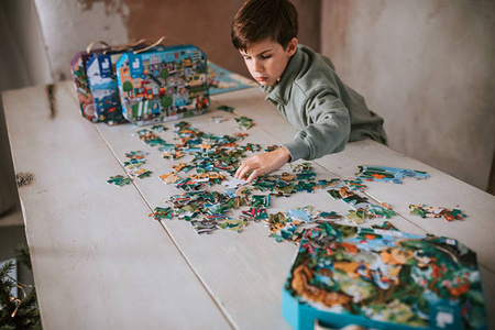 Puzzle w walizce Przygoda w kraju Inków 100 elementów 6+ Made in France, Janod