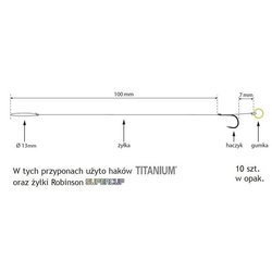 Przypon z gumką MF 501BM rozm. 8 śr. 0,218mm (10 szt.) Robinson 01-S-501BM-08G