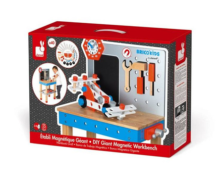 Stolik warsztatowy z 40 akcesoriami duży Brico ‘Kids, Janod