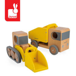 Wywrotka i spychacz drewniane Bolid 2+, Janod