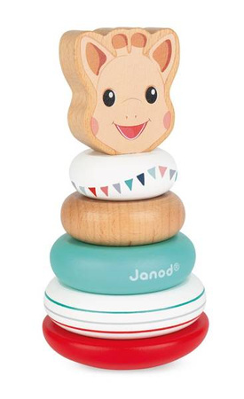 Układanka drewniana piramida wańka-wstańka Żyrafka Sophie, Janod
