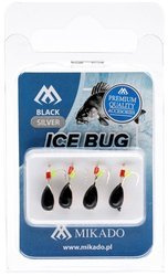ICE BUG CZARNY- CZARNY-4mm - op.4szt.
