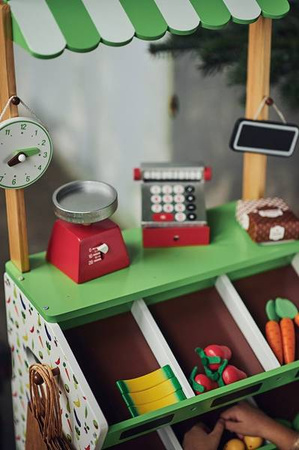 Warzywniak sklep duży drewniany z 33 elementami, JANOD