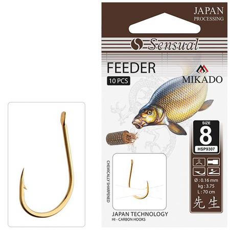 HACZYK SENSUAL - FEEDER Nr 6 G / 0.18mm / 70cm - torebka 10szt. MIKADO HSP9307F6G-018