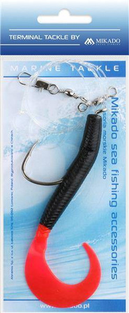 ZESTAW MORSKI - PILK TWIST RIG 5.5cm - hak 4/0 (BLACK/RED) MIKADO LS-A060-5.5-04