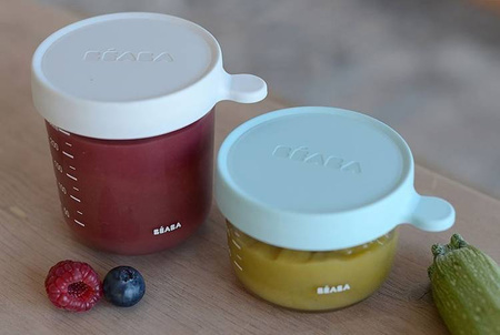 BEABA Pojemnik słoiczek szklany z hermetycznym zamknięciem 250 ml Light Mist