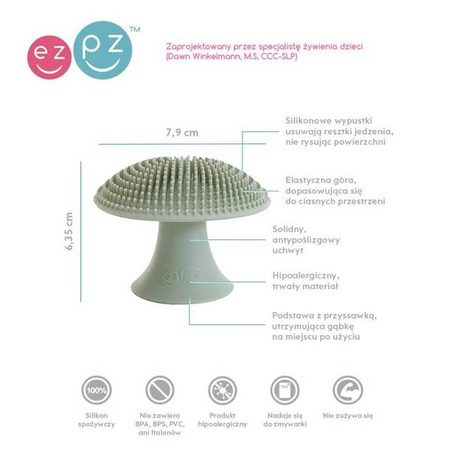 EZPZ Silikonowa myjka czyścik do naczyń bez bakterii pastelowa zieleń