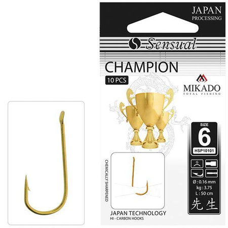 HACZYK SENSUAL - CHAMPION Nr 10 G / 0.12mm / 70cm - torebka 10szt. MIKADO HSP10101-10G-12