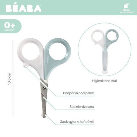 Beaba Nożyczki do paznokci w etui Green Blue