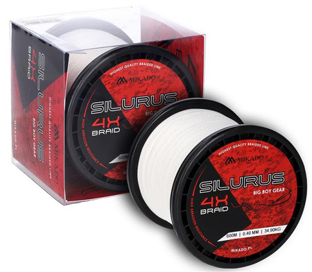 PLECIONKA SILURUS 4 X BRAID (WHITE) 0.40mm\34.90kg\600m - op.1szp. MIKADO ZSI00W-600-0.40
