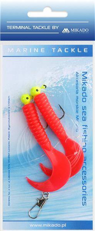 ZESTAW MORSKI - PILK TWIST JIGHEAD RIG 7.5 cm - 2x6 g (RED) MIKADO LS-A007-2X6Y-01