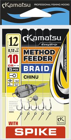 KAMATSU METHOD FEEDER BRAID CHINU SPIKE 6 BLNO/10cm/0,14mm K-007 OP.5 SZT KAMATSU KONGER 502222306