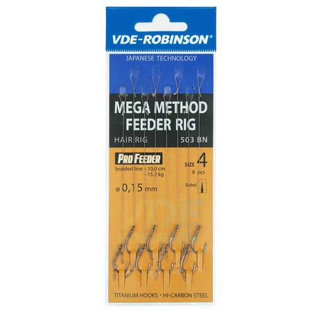 Przypon plecionka VDE-R z włosem Mega MF 503BN rozm. 4, śr. 0,180mm VDR Team 01-V-G503BN-04W