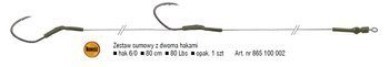 ZESTAW SUMOWY Z DWOMA HAKAMI, 6/0/80cm/80lbs OP.1SZT KONGER 865100002
