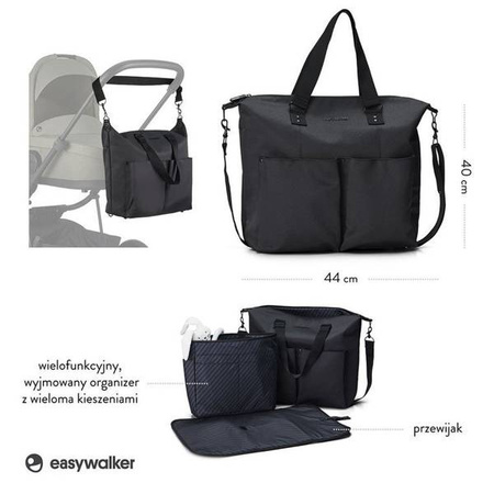 Easywalker Torba do wózka z przewijakiem i organizerem Jet Black uniwersalna