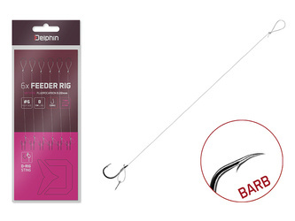 Przypon Delphin FLR D-rig / 6szt 8cm / 0,22mm / BARB #6 / Sting 7mm Delphin (101003776)