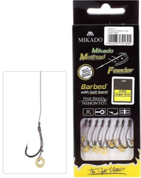 HACZYK DO METODY 10 cm Z GUMKĄ - haczyk z zadziorem: 6 / plecionka: 0.16 mm - op.8szt MIKADO HMFB211G-6