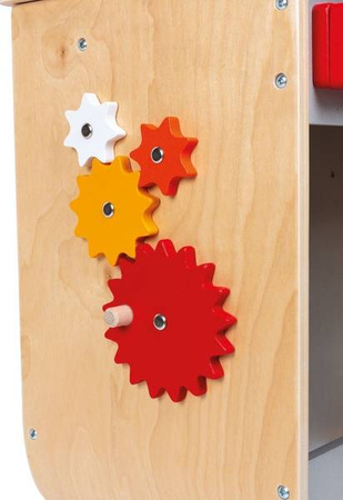 Dwustronny drewniany stolik warsztatowy z 34 akcesoriami Brico'kids 3-8 lat, Janod