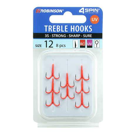 Kotwica 4SPIN Titanium 3S UV FLUO RED rozm. 12 (8 szt) Robinson 03-P-3SC-12