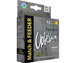 Żyłka MegaBAITS  OBSESSION  Match & FEEDER 300 m 0.16 mm/3.60 kg czarna    DRAGON PDF-30-26-416