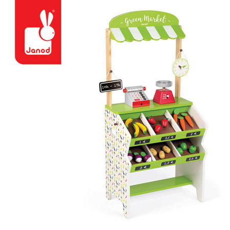 Warzywniak sklep duży drewniany z 33 elementami, JANOD