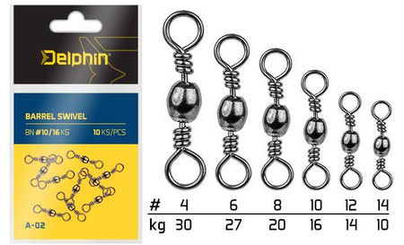 Barrel Swivel A-02/10szt BN/4 Delphin (969A02004)