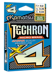 PLECIONKA TECHRON MICRO BRAID X4 OLIVE GREEN 0,06/0.3#/150 KAMATSU 206150006