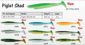 STRIKE PRO Piglet Shad 8.5cm 8szt./bag 8.5cm/4g C014    DRAGON TEV-SP172F-C014