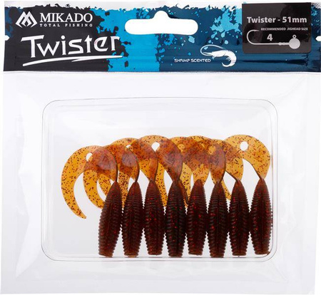 PRZYNĘTA - TWISTER 51mm/ MOTOROIL RED - op8szt. MIKADO PMTBT-51-MR