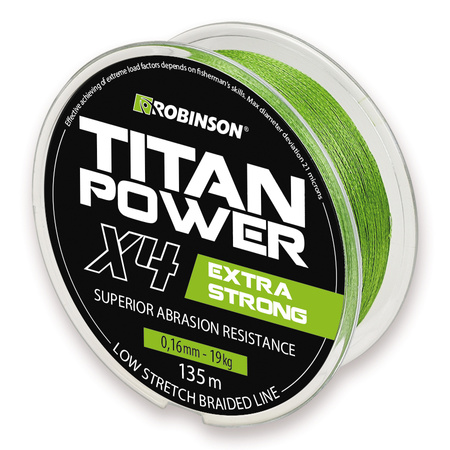 Plecionka Titan Power X4 0,04mm, 135m, zielona Robinson 56-T4-104
