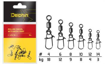 AGRAFKA Z KRĘTLIKIEM MIKRO / 10szt 4/18kg Delphin (969B05004)